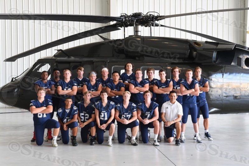 Football Seniors with Blackhawk Helicopter : 8.17.17
